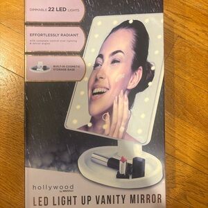LED Vanity Mirror with White Base